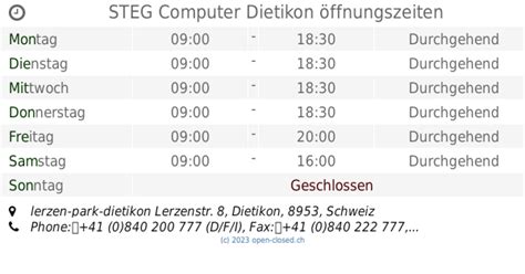 lipo öffnungszeiten dietikon|Öffnungszeiten von Lipo in Dietikon